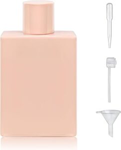 100ml/3.4 Oz Glass Spray Bottle Perfume Atomizer,Empty Travel Refillable Perfume Spray Bottle with 3 Kinds of Dispenser (A1)